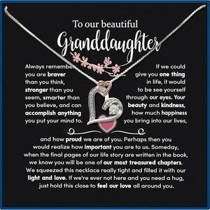 Granddaughter Necklace from Grandma Sterling Silver Forever Love NWT
